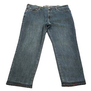 NWT Eddie Bauer Men's Sz 40x29 Flannel Lined Jeans Straight Fit Denim Stretch